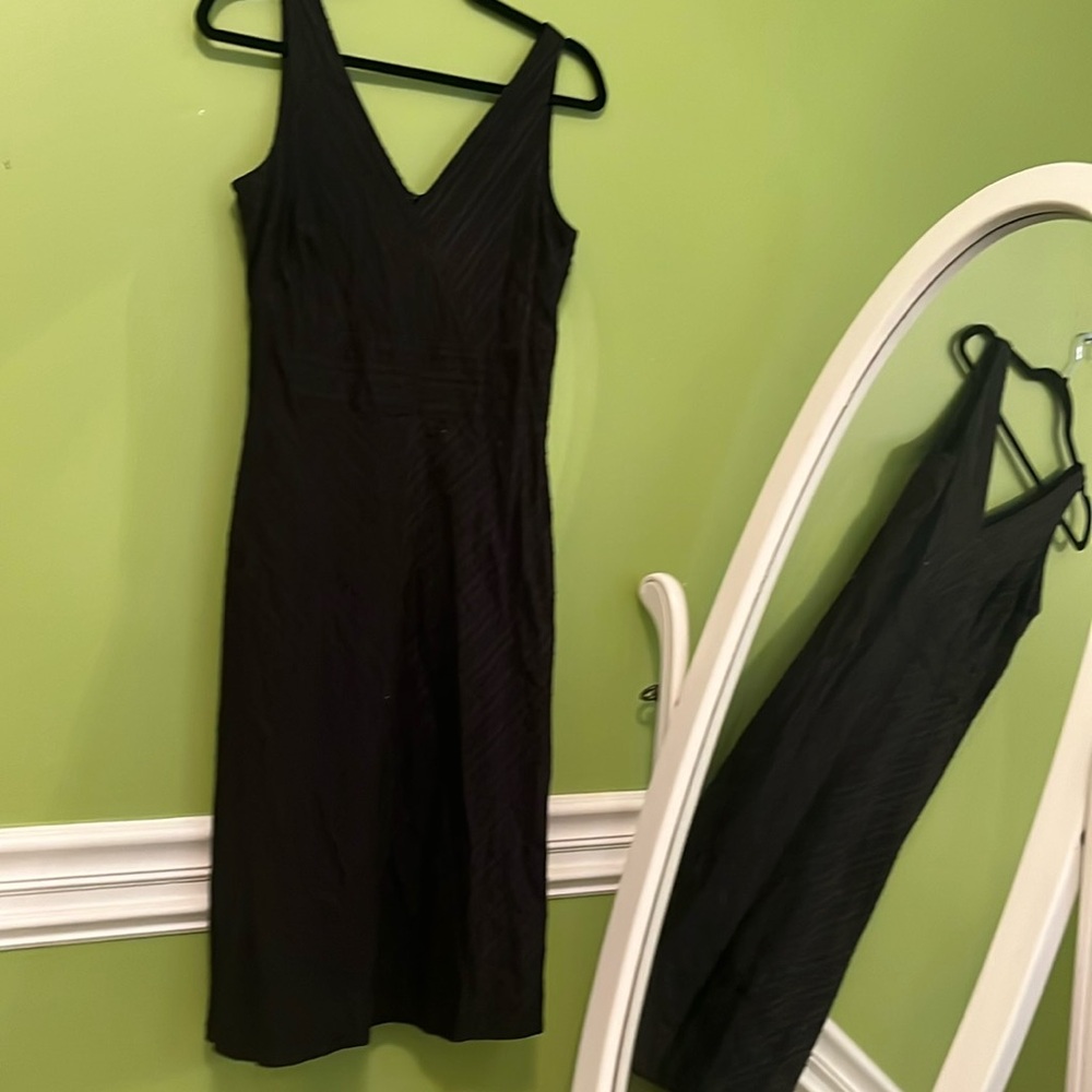 EUC Ann Taylor Beaded A-line Cotton Midi Dress